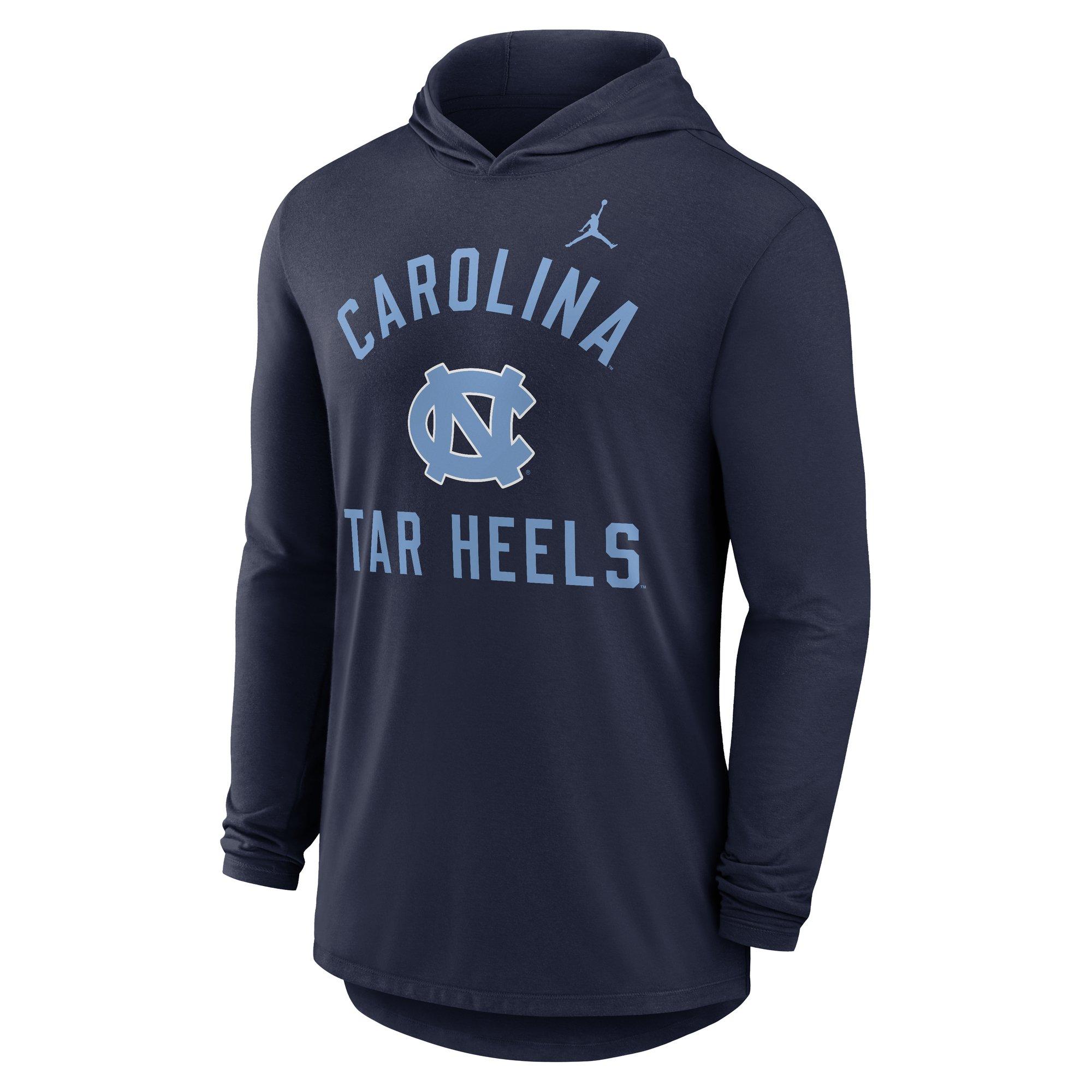 Jordan UNC Tar Heels Hooded Long Sleeve Tee - Navy - NAVY